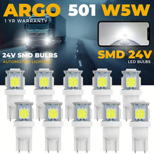 24v 501 Led Side Light 507 W5W 5 SMD White Hella Spot Capless Bulbs HGV Truck