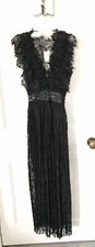 Zara Long Black V-Neck Lace