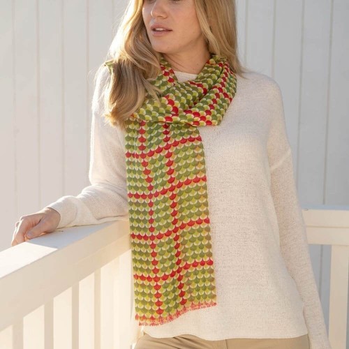 Retro print scarf - scarf,, lime