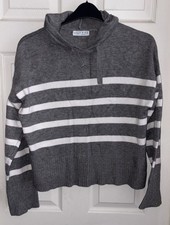 Primark Women’s Small Grey Stripe Hooded Jumper