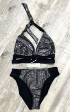 Wolf & Whistle Glitter 2 Piece Bikini Size 10D Party Holiday Casual Swimwear