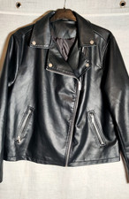 Ladies size 20 black faux leather biker jacket from Peacocks