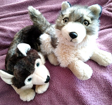 Two Husky Dog Soft Toys Plush