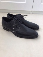 MENS LEATHER SHOES  RED TAPE  UK 10  EUR 44  BLACK WOVEN NATURAL LEATHER BNWOB