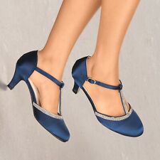 LADIES NAVY BLUE SATIN