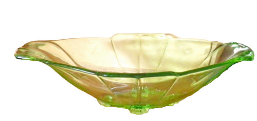 Oval art deco green glass - oval,