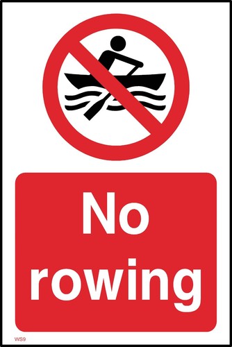 Rowing sign sticker - no,