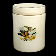 West Highland Pottery Co Ltd Cream Storage Jar with Flying Ducks Decoration