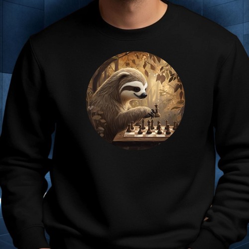 Sloth plays chess sweatshirt - plays,