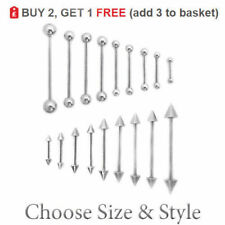 2x Straight Barbells Tongue