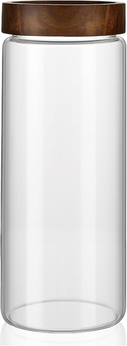 Glass storage jars with wooden - glass,