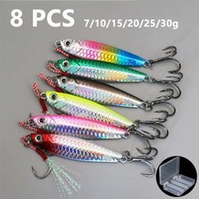 Saltwater Fishing Lures - Multipack of 8 MIXED colours + Fishing Lure Box