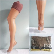 Vintage Seamed Stockings 1940s Unworn Bond Street Nylon Cuban Heel Ladies 40s