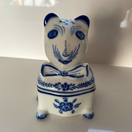 Hand painted blue white - painted,