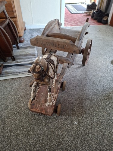 Vintage antique wooden horse - vintage,