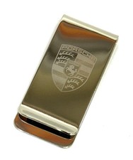 Porsche Silver Money Clip With Laser Engraved Porsche Logo