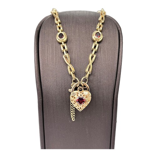 9ct yellow gold garnet 2 - 9k,