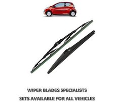 FRONT AND REAR WIPER BLADES SET FITS CITROEN C1 2005 - 2014
