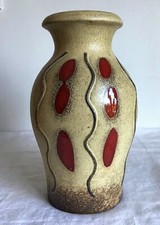 LARGE Scheurich West Germany 290-27 Red Ovals Vase.