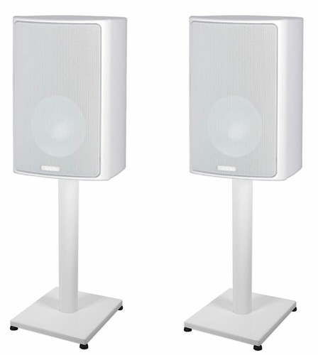 Pair steel white stands - steel,