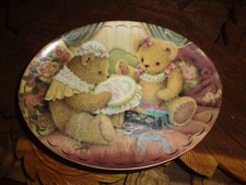 Franklin Mint Oval Collectors Plate FRIENDS ARE FUR-EVER Sue Willis TEDDY BEARS