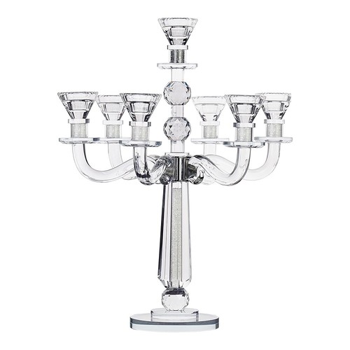 Crystal candelabra with arms - candelabra,