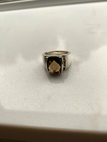 Sterling silver smoky quartz - silver,