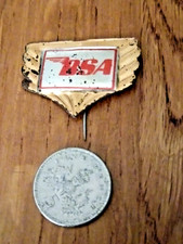 Vintage Tin Plate BSA Motor Cycle Great Britain Logo Pin Badge  1960's