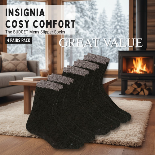 Mens slipper socks gripper - 4,