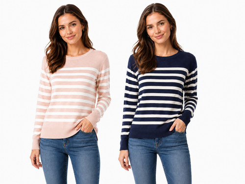 Ladies papaya striped fine - papaya,