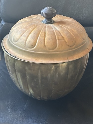 Large antique brass coal - large,