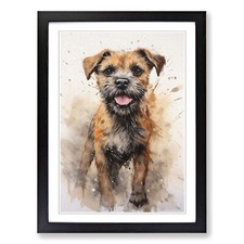 Border Terrier Action Framed