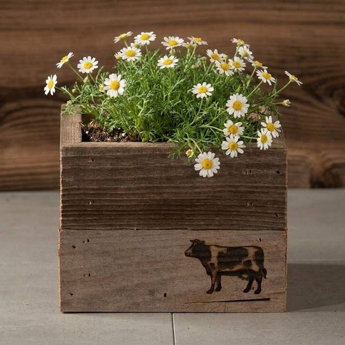 Rustic wood farmhouse crock - rustic,
