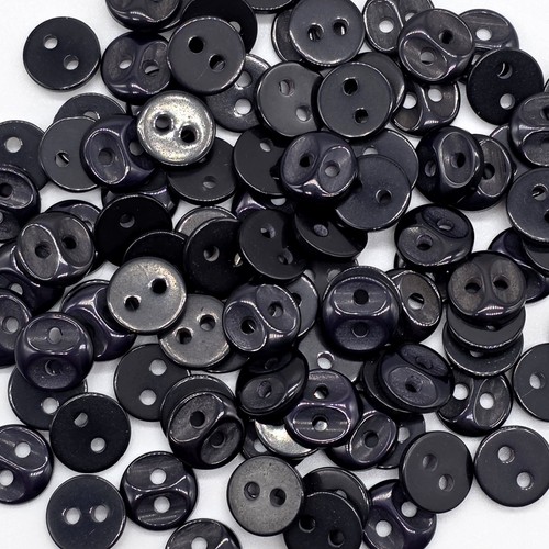 100x black buttons 10mm - 100x, 2hole
