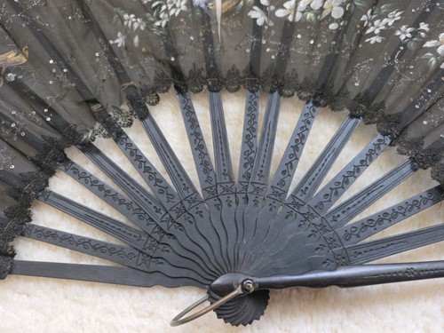 Antique large fan with - large,