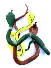 3x Rubber Snakes Joke Halloween Prop Novelty Medusa Fancy Dress 44cm ITP/92756