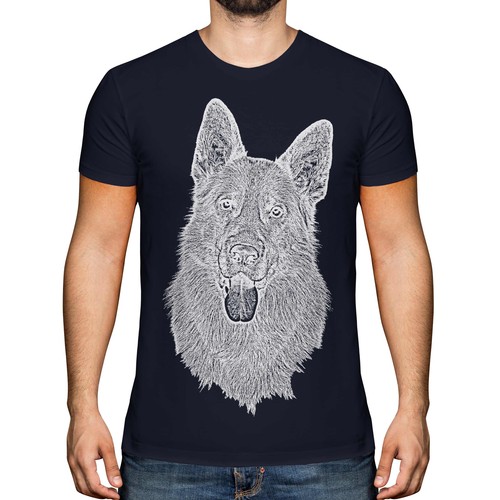 German shepherd sketch mens - sketch,