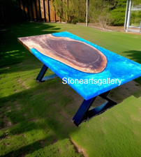 Custom Epoxy Resin Dining Table Live Edge Acacia Wooden Console Bar Furniture De