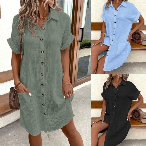 Women shirt dress ladies loose - shirt,