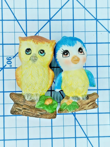 Vintage blue bird salt and - and, owl