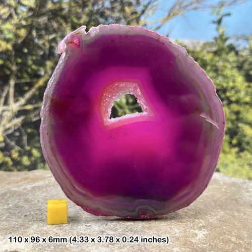 Agate slice inch - 3-4, natural
