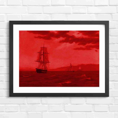Vintage sailing ship - ship, sunset