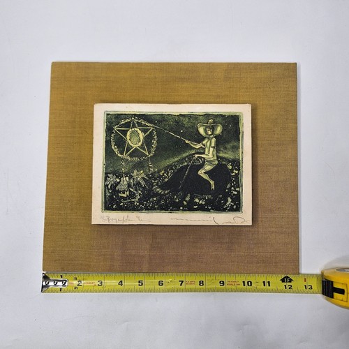 Signed vintage etching - vintage, by