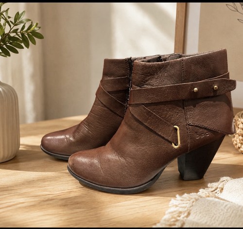 Women brown leather suede - leather,