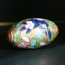 Era Ojime cloisonne flower and