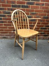 Original Ercol Vintage Carver Chair - Elm Retro Desk Chair / Armchair