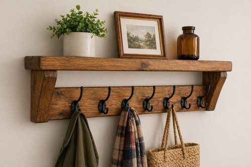 Handmade rustic wooden coat - wooden,