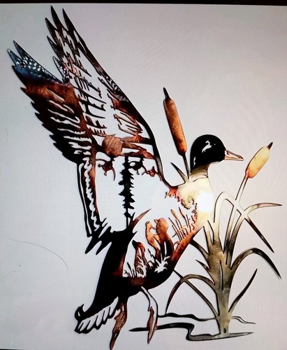 Flying duck flat metal wall - flying,