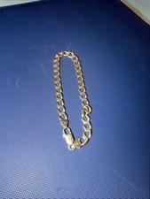 9ct gold curb bracelet - gold,