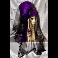 STUNNING HAND STYLED  PURPLE HALLOWEEN HARD FRONT DRAG QUEEN WIG
